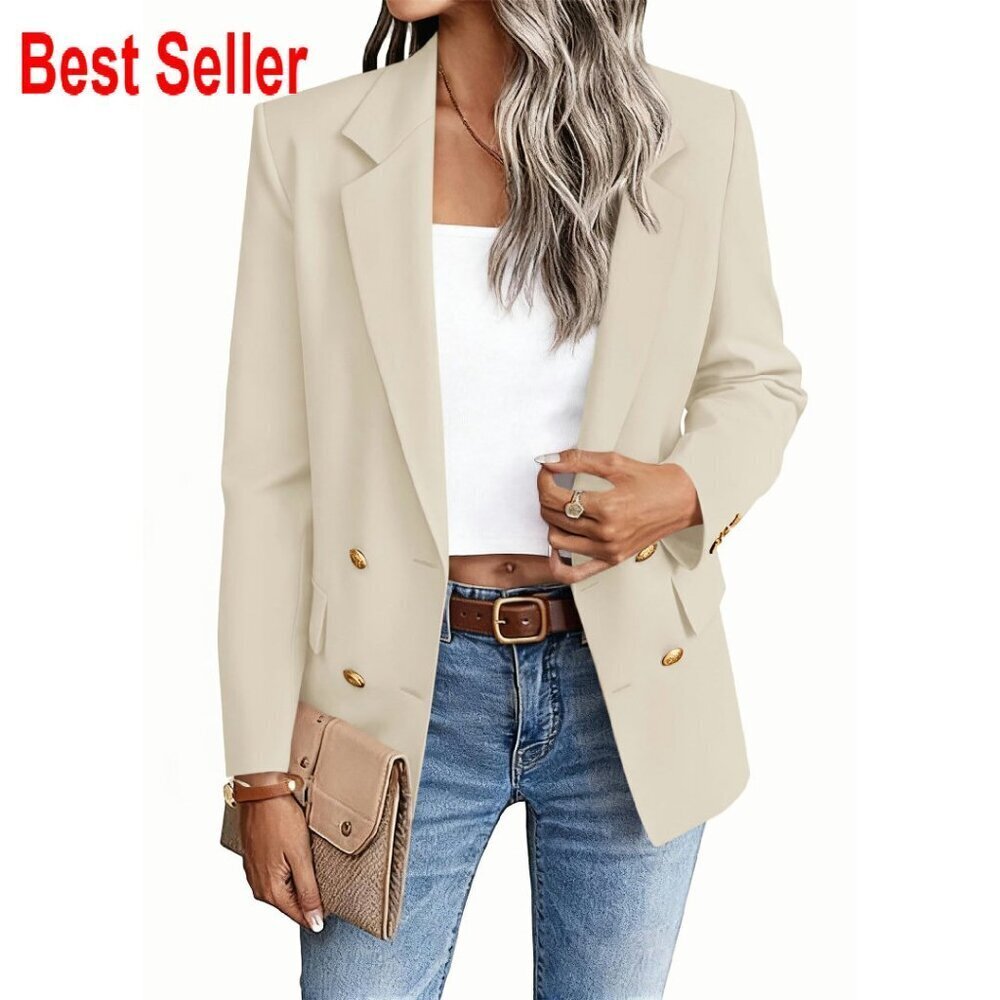 Oversized Double Breasted Blazer Classic Chic Minimal Work Casual Elegant